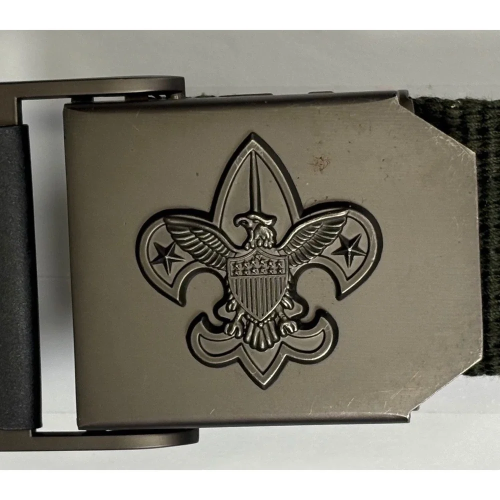 NWT Boy Scouts of America BSA Green Web Belt With Buckle Sz‎ S/M 32